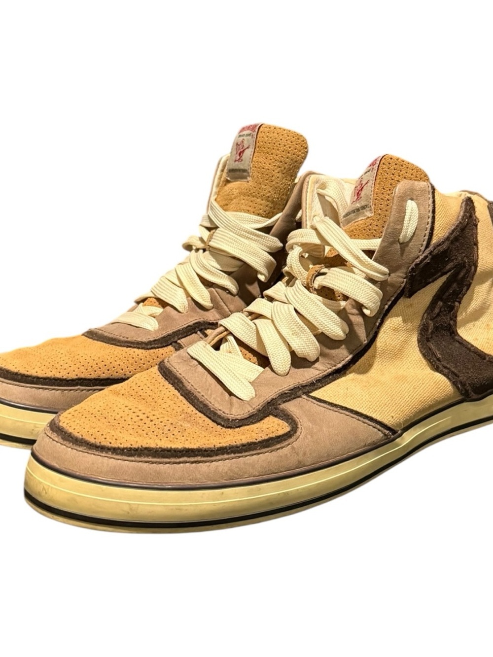 True Religion 4 Color Canvas Hi Top Sneakers Men’s Size 10.5 Big U Casual Brown